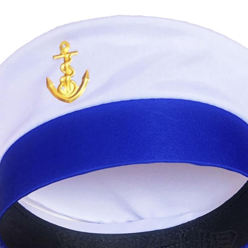 Matrosenhut, Yacht-Kapitän-Hut, Matrosenkapitän-Kostüm, Herren-Marine-Marine-Hut, verstellbarer Boots-Marine-Hut für Erwachsene, Kinder, Männer und Frauen