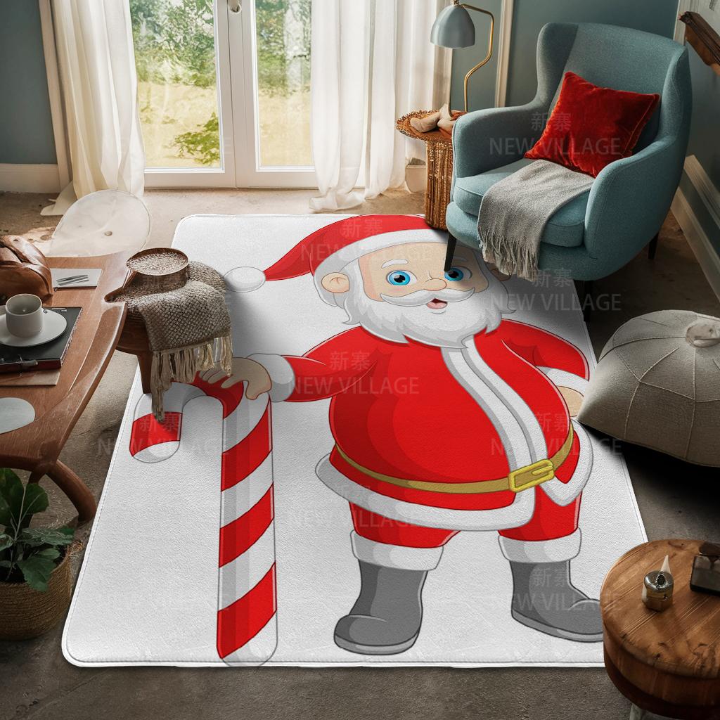 House Entrance Carpet Home Door Mat Living Room Bath Foot Bathroom Non-slip Water Absorption Rugs Bath Merry Christmas Winter