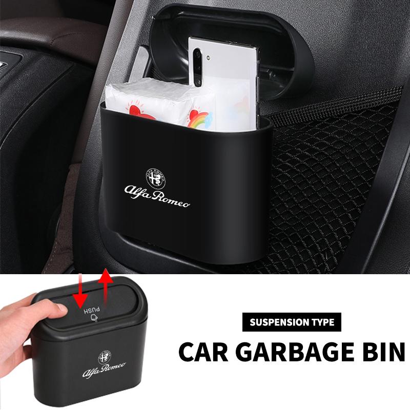 Hanging Car Trash Can Vehicle Garbage Dust Case Storage Box For Alfa Romeo 159 Giulietta Giulia 147 Mito 156 Stelvio Volante