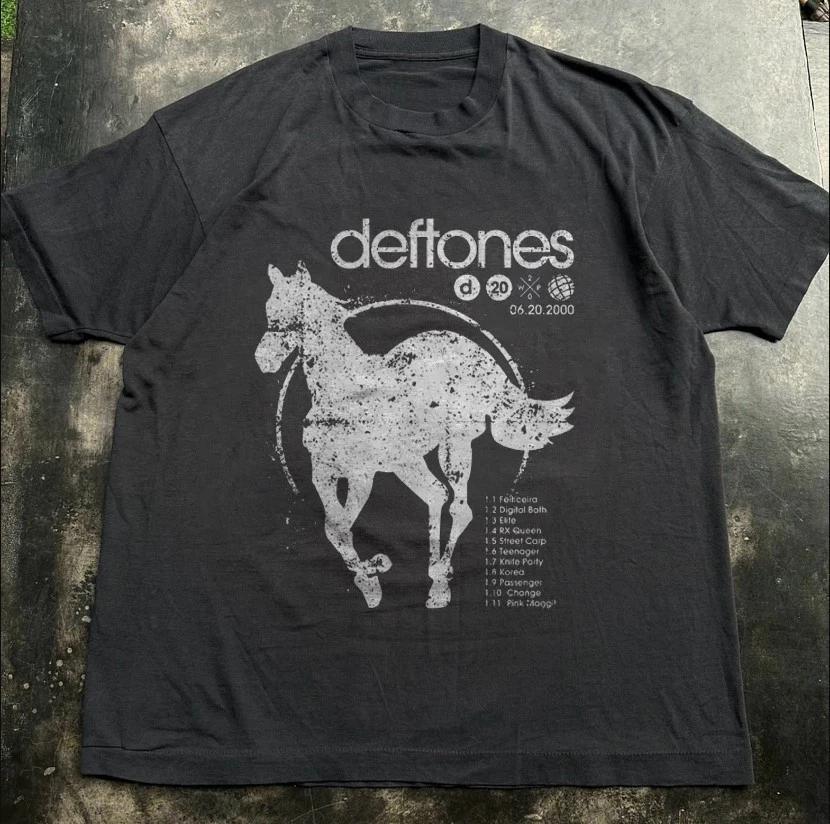 Deftones White Pony Tracklist T-shirt, Unisex Black T-shirt, Size S-5XL S