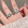 Sweet Exquisite Star Moon Rings For Women Girls Simple Fashion Romantic Opening Adjustable Rings Jewelry Accessories Gifts