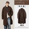 WUXZHI Chesterfield Trench Coat with Turndown Long Business Long Cold Black Fashionable Men's Collar, Coat, Casual, Jacket, Autumn/Winter/Spring