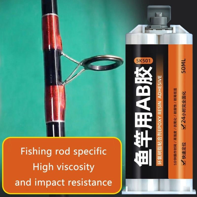 50ml Fishing Rod AB Glues Fishing Rod Epoxy Glues Modified Fixing Glues for Guide Rings Tie Wire Card Holder Wheel Seats
