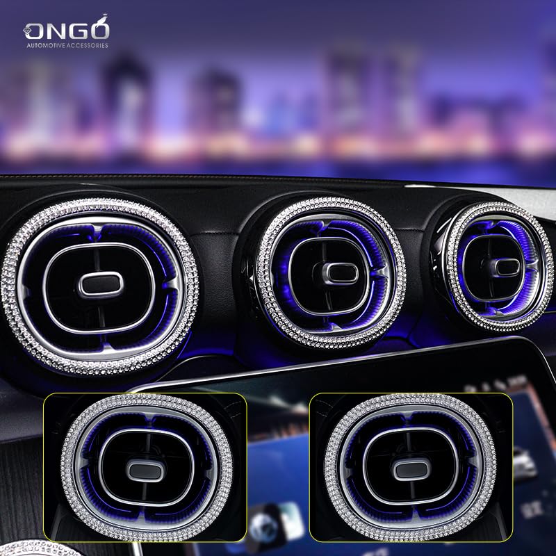 ONGOXD Metal Kristal Elmas Direksiyon Simidi Amblemi Havalandırma Halkası Dekoratif Kapak W206 GLC İç Mekan Özel Parçalar Havalandırma Dış 5 & Mercedes-Benz
