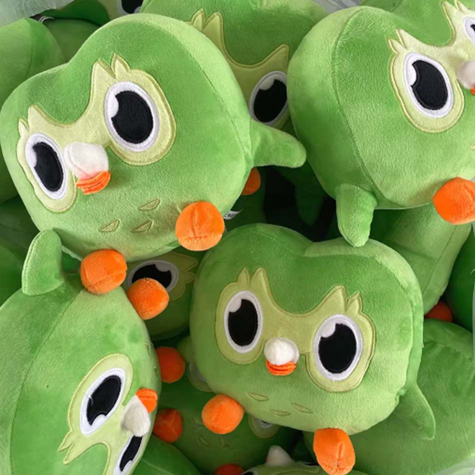 Green Duolingo Owl Plush Toy Duo Plushie Of Duo The Owl Cartoon Anime Owl Doll Soft Stuffed Animal Toy Children Birthday Gift