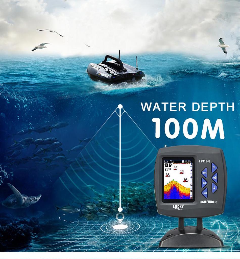 Leqi Wireless Sonar Fish Finder with 300m Long-Distance Detection