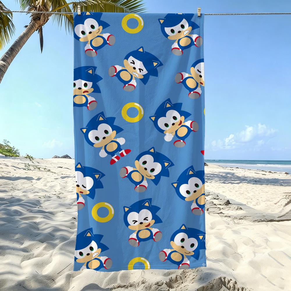Speed S-Sonic The Hedgehogs Towel Kids Microfiber Quick Dry Sandproof Towel, Boys Girls Summer Pool Beach Swim Towel