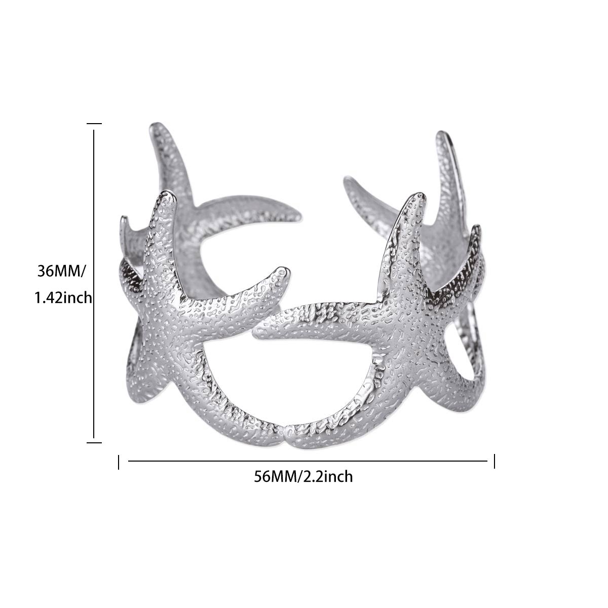 

Stainless Steel Shell Starfish Bangles for Women Vintage Exaggerated Sliver Cuff Bracelet Femme Ocean Beach Party Jewelry