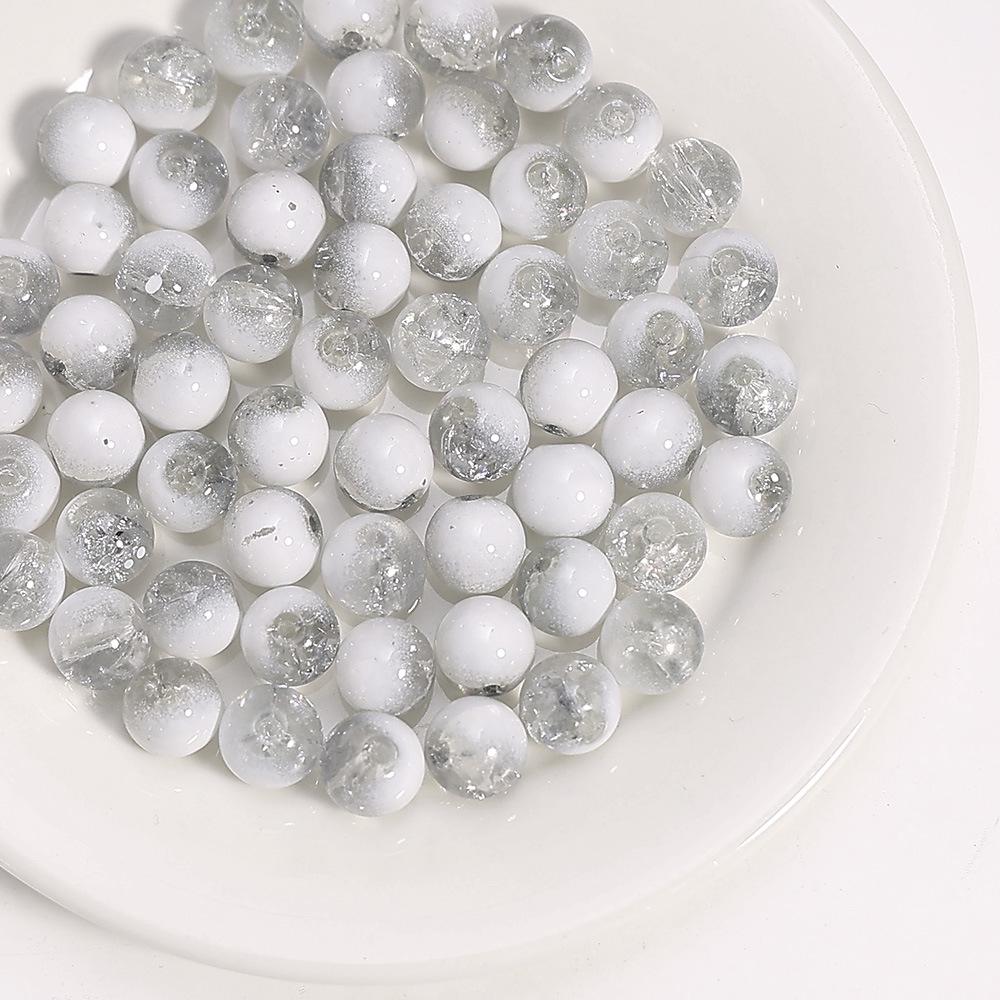 10mm Glazed Cracked Glass Beads for DIY Jewelry: Exploding Flower Design
