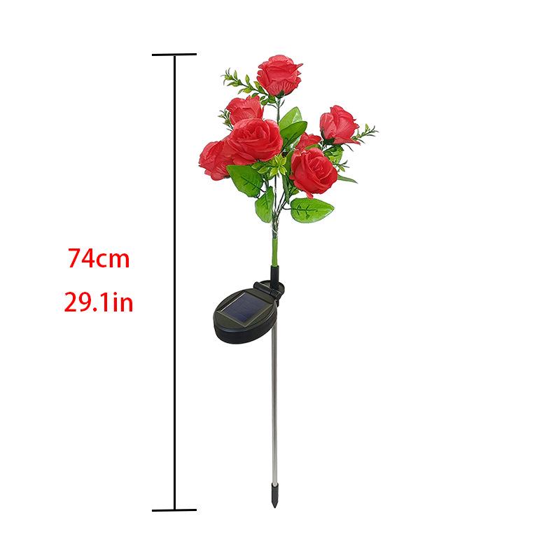 Solar-Powered Outdoor Waterproof Rose Flower LED Garden Lamp