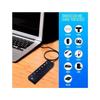 Hub USB Ewent EW1147 - 7 Ports - Commutateurs Indépendants - Adaptateur Secteur - Noir