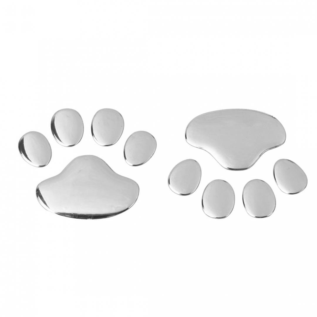 

1 пара собачьих лап отпечатков пальцев 3D ПВХ автомобильная наклейка Ник Наклейка на крышку серебряный