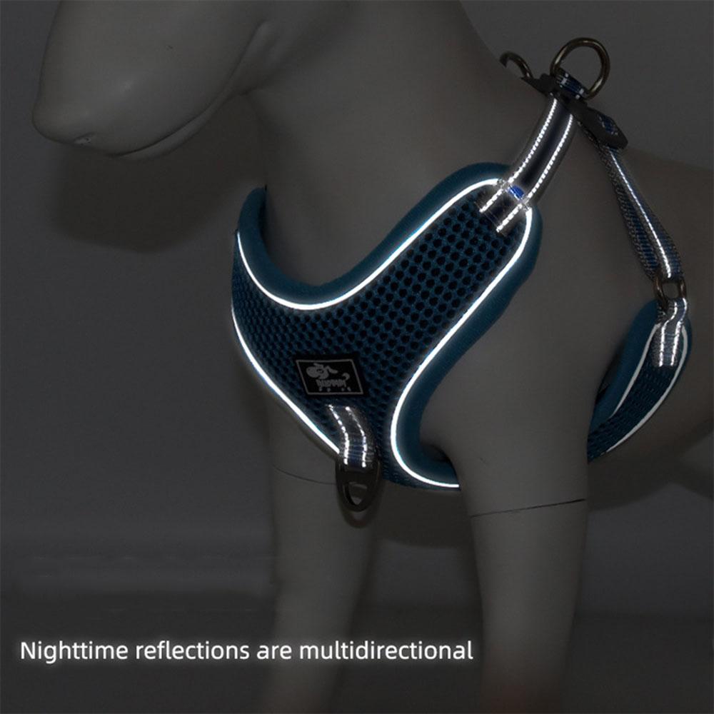 Polyester Reflective Large Dog Harness Vest Leads Leash Adjustable Breathable Pet Harnesses No Pull For French Bulldog Pet Stuff