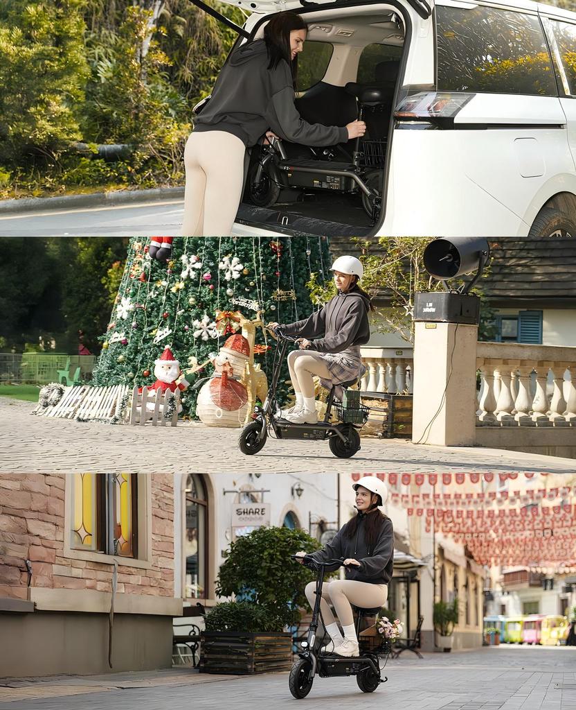 קורקינט חשמלי מתקפל עם מושב iScooter F3 מנוע 1000W סוללה 48V13Ah מהירות מקסימלית 45 קמ"ש טווח מקסימלי 60 ק"מ