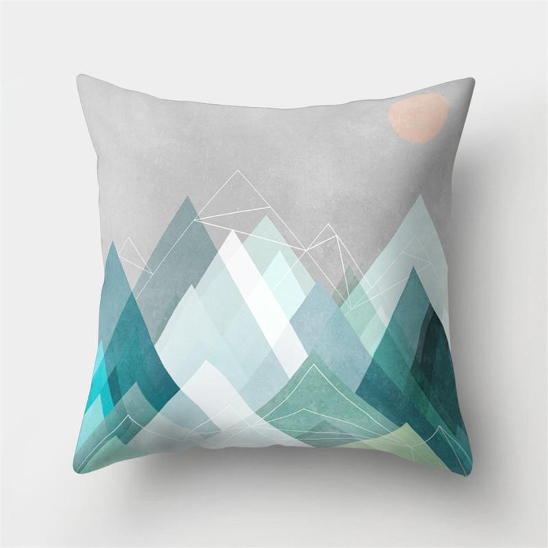 Abstract Mountain Landscape Geometric Printing Pattern Pillow Case Home Living Room Sofa Decoration Pillow Case