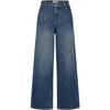 Juzhi Annakou Women's 100% Cotton Irregular Rhinestone Curved Denim Jeans