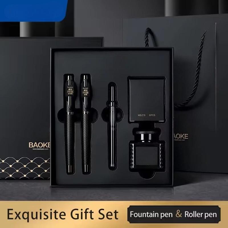 

Изысканный набор перьевой и роллерной ручек, роскошный подарочный набор pen set чёрный