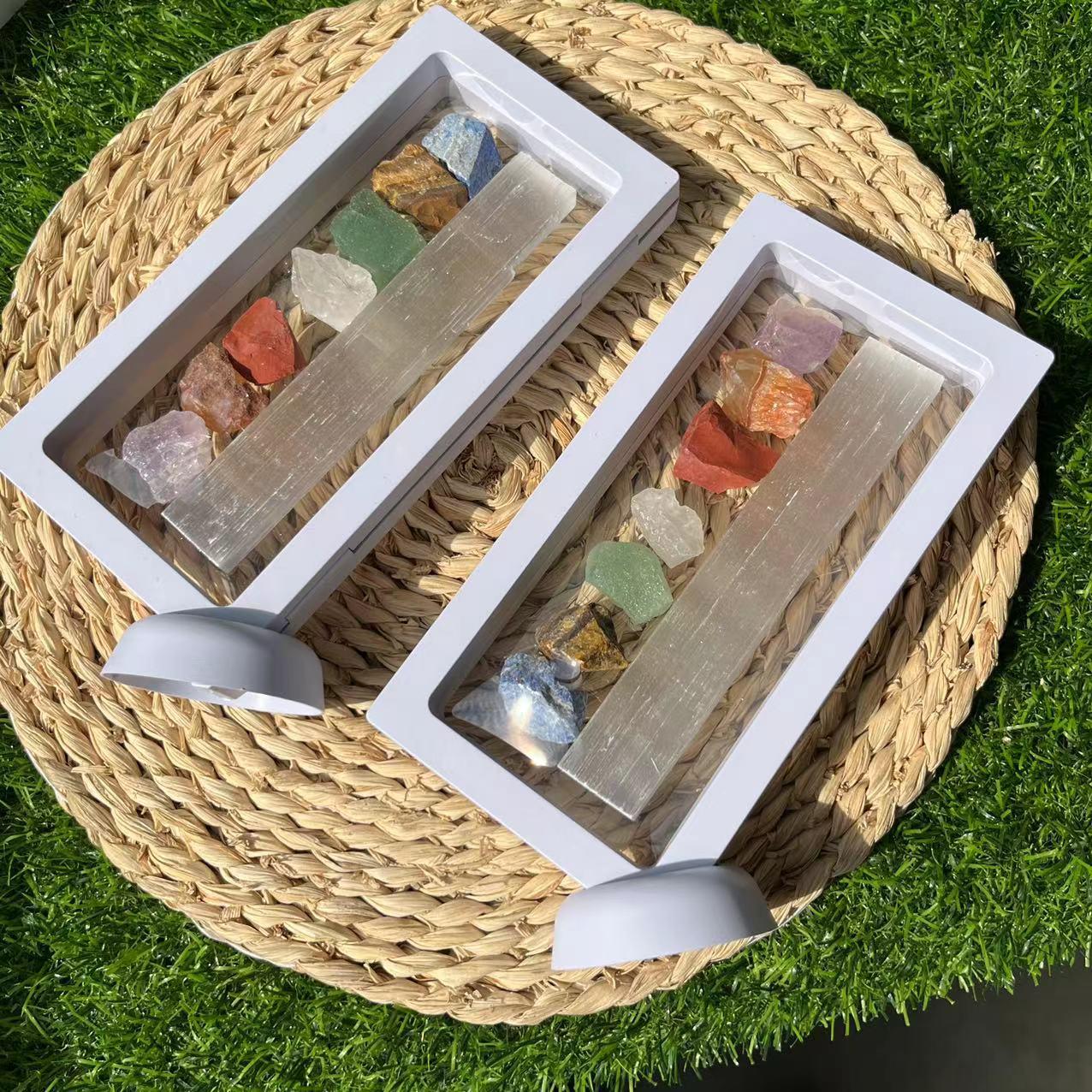 

Translucent Gypsum Seven-Piece Stone Display Box for Home Decoration and Handicrafts