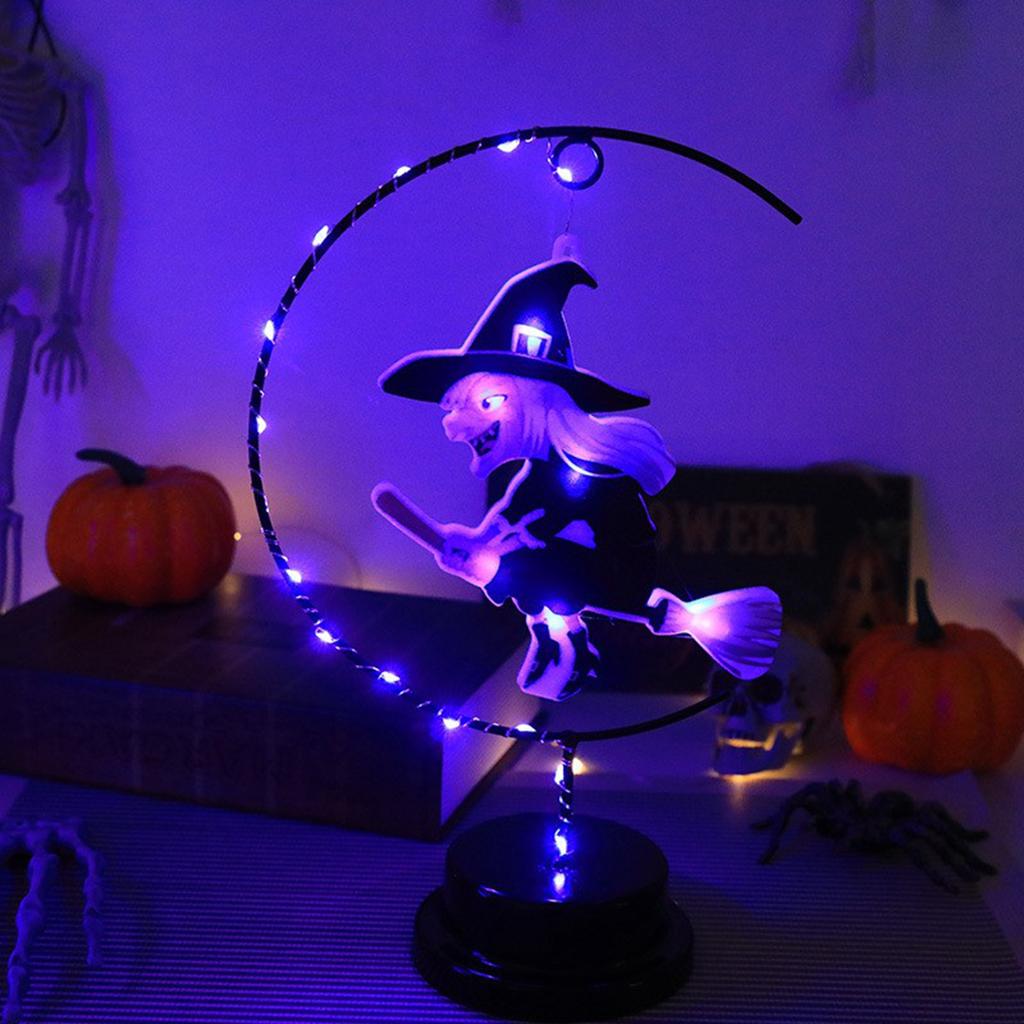 Halloween Ironwork Witch Shaped Lights, Spider Led Copper Wire Lights, Festival Party Atmosphere Decorative Lights