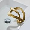 Waterfall Single Handle Bathroom Sink Faucet Art Curved Shape Basin Mixer Tap