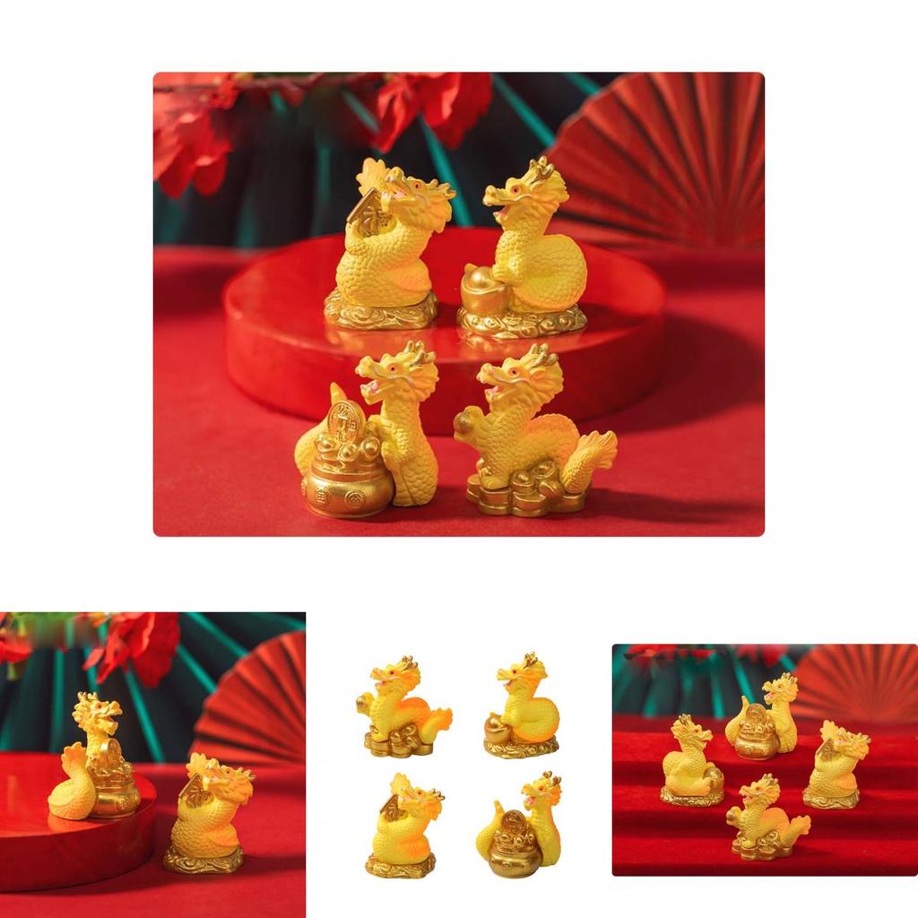 Künstlerliche Harz Drachen Sammlerfigur mit Reichtumsanhängern Stilvolle chinesische Dekoration