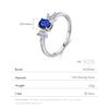 925 Sterling Silver Classic Oval Royal Blue Cubic Zirconia Ring For Women Wedding Engagement Statement Fine Jewelry