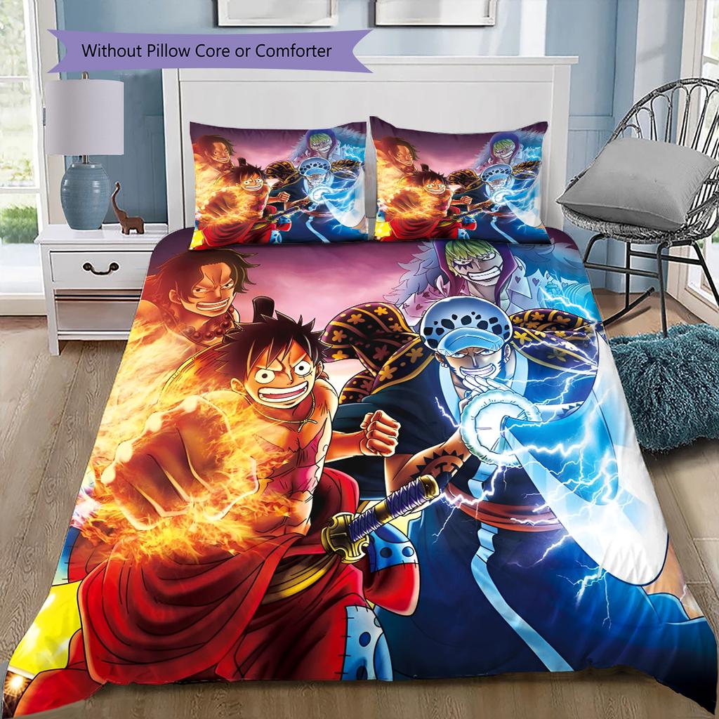 Cartoon Pattern Bedding Quilt Set Quilt Cover Pillowcase Home Decoration Birthday Gift (1 * Duvet Cover + 2 * Pillowcase, Without Core)