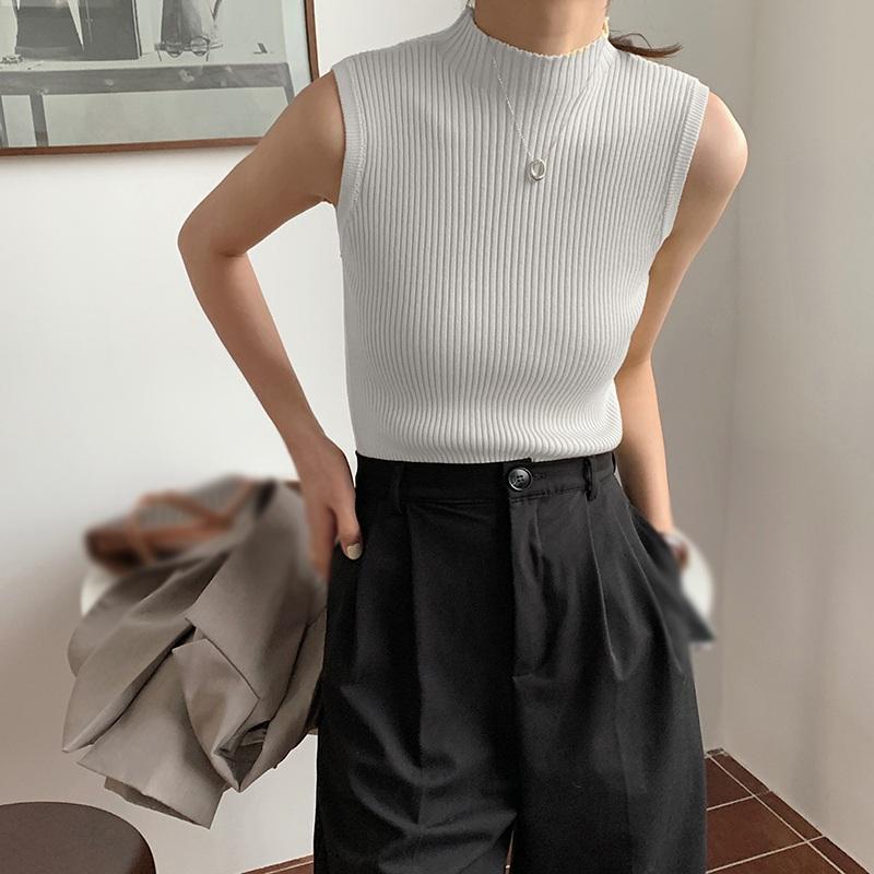 

Маленький слинг, женская летняя одежда, одинаковый костюм в стиле ретро Гонконга, топ без рукавов, простой вязаный жилет с внутренней основой One Size