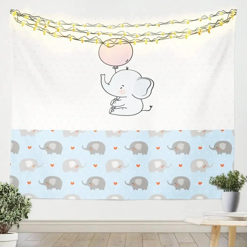 Милый мультяшный гобелен со слоном — фото 15