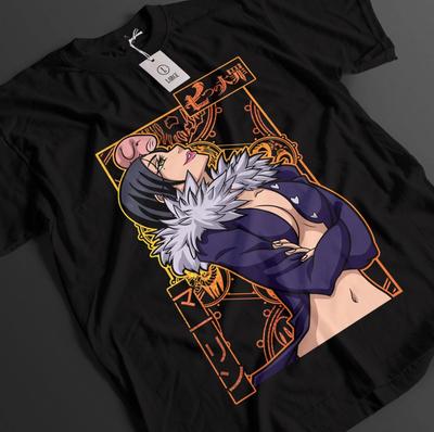 Camiseta de los Siete Pecados Capitales Camiseta de Merlín Camiseta de Meliodas Camiseta de Ban Camiseta Unisex de Anime