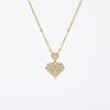 European & American Style Women's Necklace: Copper with Micro-inlaid Zircon Water Drop Heart Pendant and Fashionable Clavicle Chain.