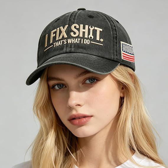 New I FIX embroidered baseball cap washed retro men's and women's leisure outdoor sports duck tongue