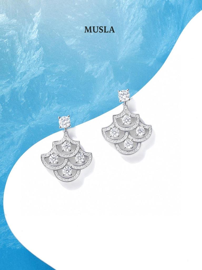 Musla Design Jewelry For Women Fashion Earrings 925 Sterling Silver Drop Earrings Zircon Fashion Stud Earrings
