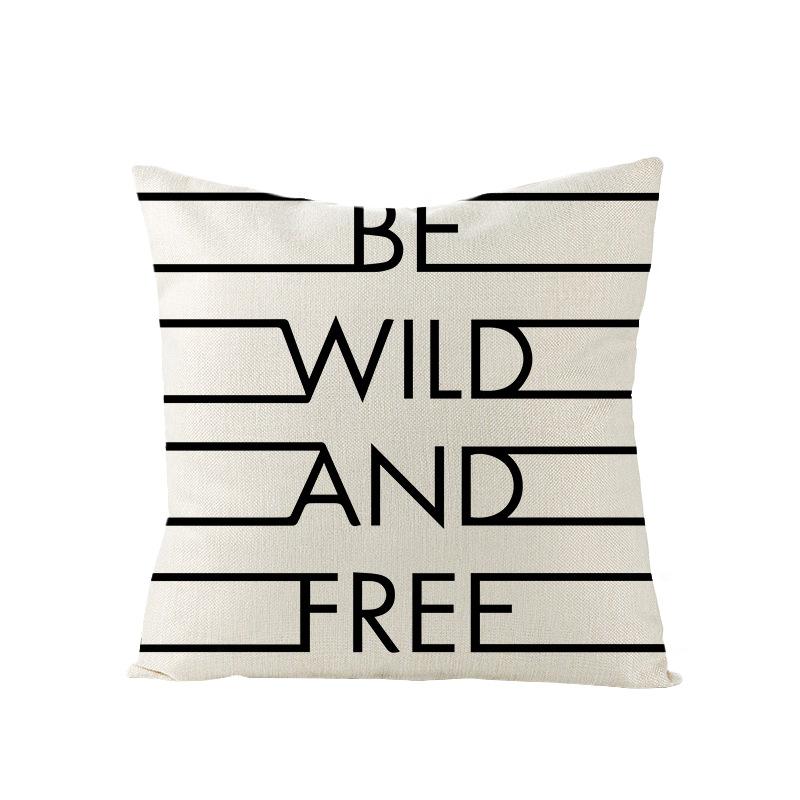 Home Furnishings Nordic Polyester Cushion Cover Black Letter Digital Print Cushion Cover Cushion Cover