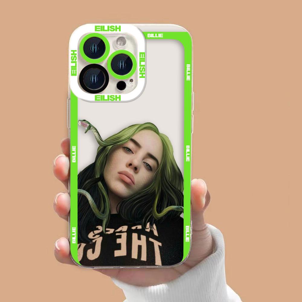 Singer B-Billies E-Eilishs Clear Phone Case For Redmi K40 K60 15C 14C 13C 13 12 12C 10 10C 10A 9 9C 9A 8 7 A1 A2 A3 A5 Pro Cover