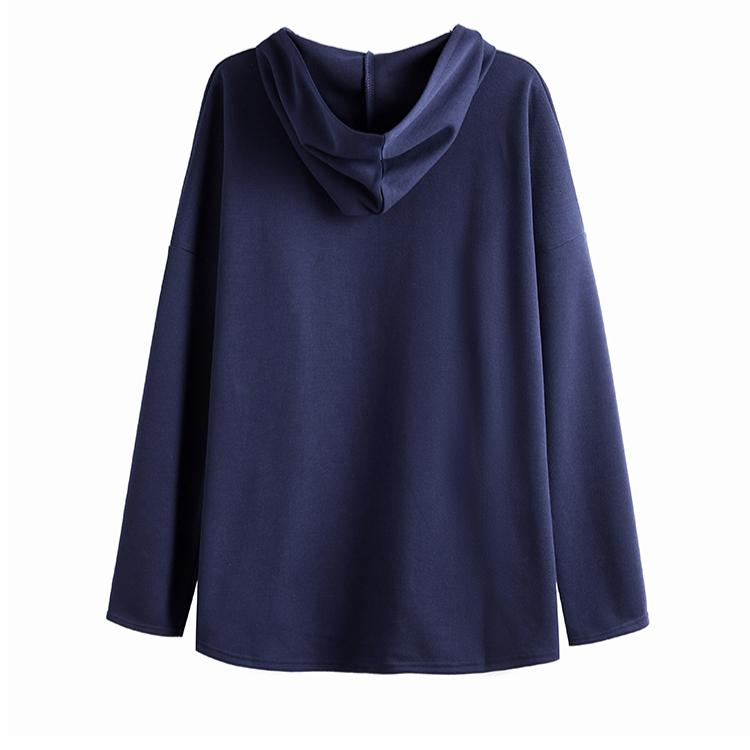 Dimanaf 2025 Hanorace Noi de Primăvară Mărimi Mari pentru Femei Mânecă Lungă Violet. Buzunare Largi Casual Design Albastru Solid Topuri de Bază Tricou Pulover Nou