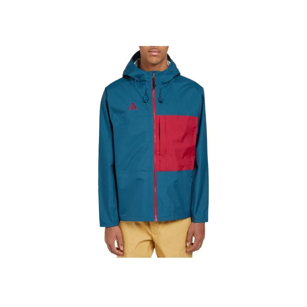 Nike Color Block Hooded Zip-Up Fitted Jacket Men Outerwear Blue BQ7340-347