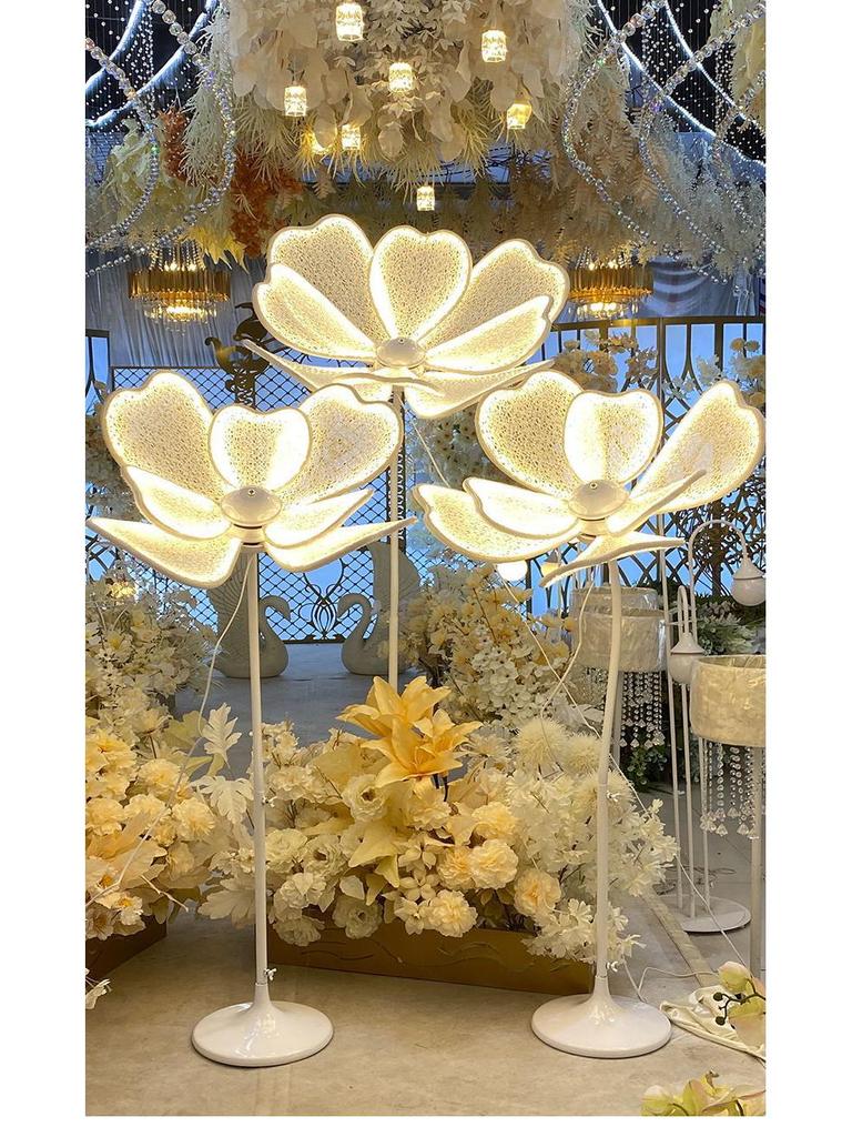 Glowing Peony Flower & Butterfly Aisle Lights for Wedding Decorations
