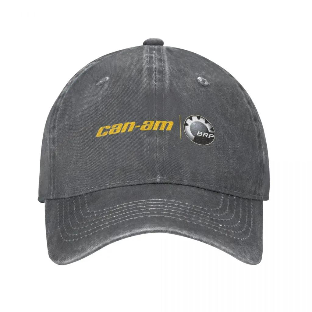 Can I Am Off-Road Or On-Road Baseball Caps BRP ATV Motorcycle Distressed Denim Hats Cap Retro Outdoor Unstructured Soft Headwear