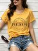 Psalm 91 T-shirt Casual Dames Korte Mouw Christelijke Bijbel Tops T-shirts Schrift Uniseks Jezus Kerk T-shirt