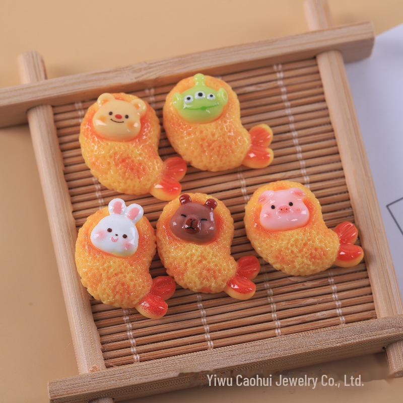 Childlike DIY Cream Bread Cake Keychain Pendant - Resin Craft Accessories