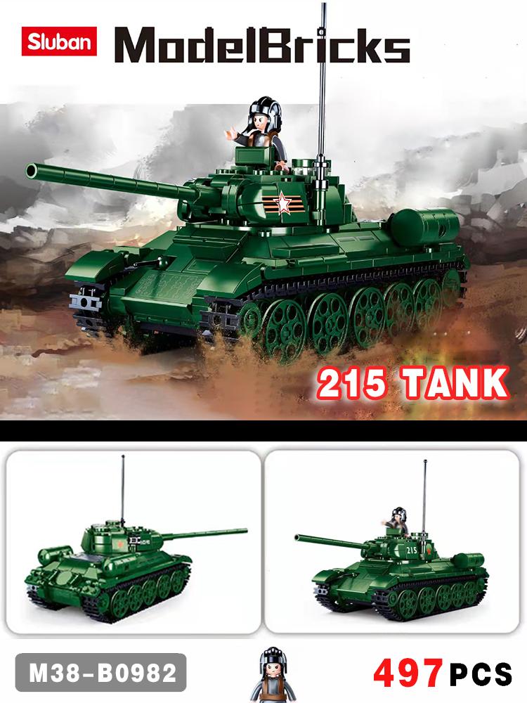 

Sluban military IS-2 Heavy Tank model building block WW2 army soldier children s toy building bricks 845pcs L