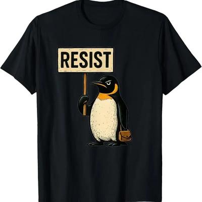 Ανθεκτικό Πιγκουίνων Ακτιβισμός Γραφικό T-shirt Αναπνεύσιμο Κλασικό Λαιμόκοψη Βαμβακερό T-shirt για Ταξίδι