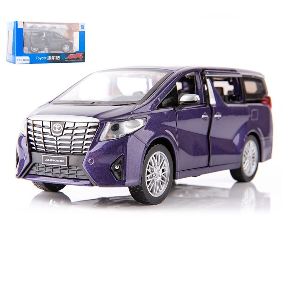 1/29 Electric Car Model Toyota Alphard Boy Collection Pull Back Extended Alloy Cars Men's Souvenir Birthday Gift for Children