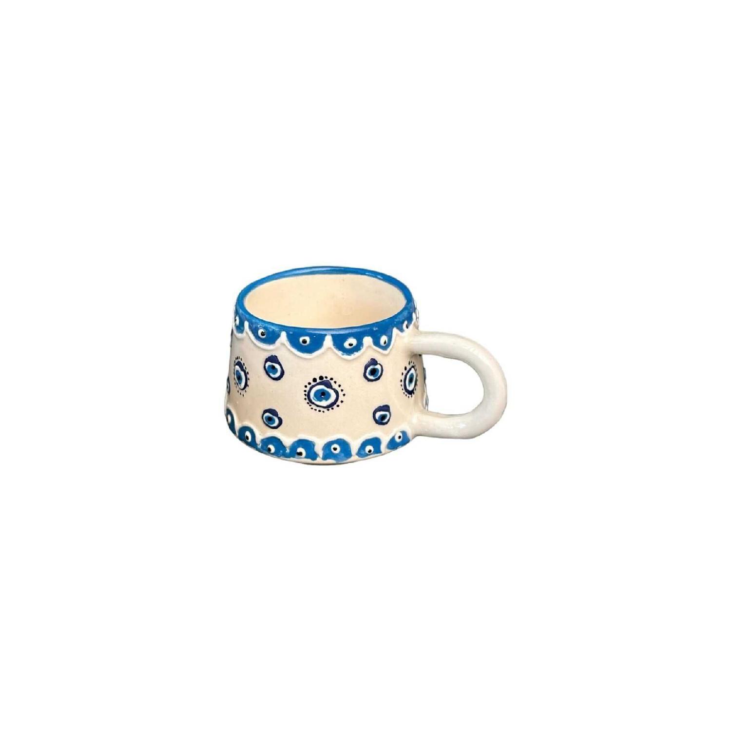 

Керамическая синяя круглая кружка сглаза, чашка Nescafe белый