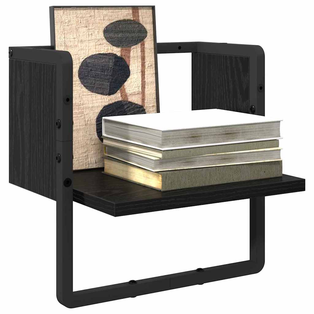 Wall Shelf in Black Oak Effect 30 x 25 x 30 cm Particleboard