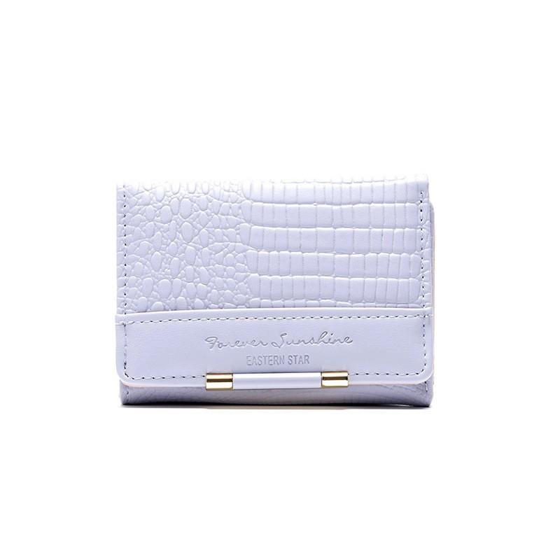 

Короткий женский кошелек кожаный модный для хранения с замком сумка для мелочи мини простой ПУ женский картхолдер фиолетовый