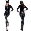 Bodysuit Sexy Cosplay Costume Halloween Black Pvc Leather Suit Zipper Catsuit