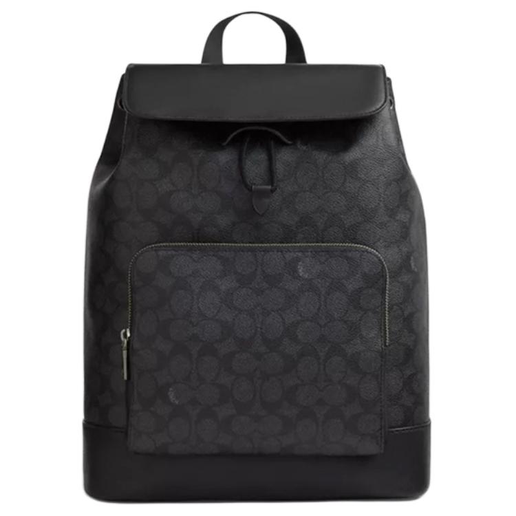 Coach Men's Black Turner 30 Double C Monogram Drawstring Closure Backpack Backpack Ccq49-Qbmi5