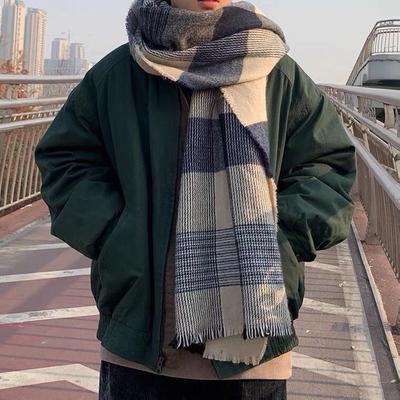 Men's Winter Scarf Birthday Gift for Boyfriend Korean Style Versatile Couple Young Men Neck Warmer